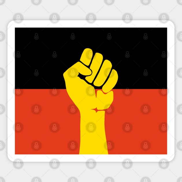 Black Power Fist - Aborigines Magnet by valentinahramov